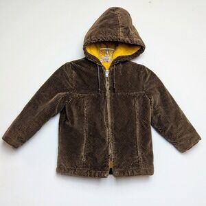 Vintage Pickwick Corduroy Sherpa Lined Kids Jacket 50s 60s Hooded Boys Size 6